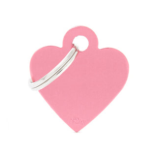 My Family USA Pet Tag - Basic Aluminum - Heart Pink - Small