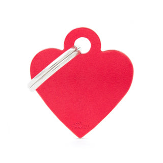 My Family USA Pet Tag - Basic Aluminum - Heart Red - Small
