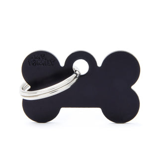 My Family USA Pet Tag - Basic Aluminum - Bone Black - Small