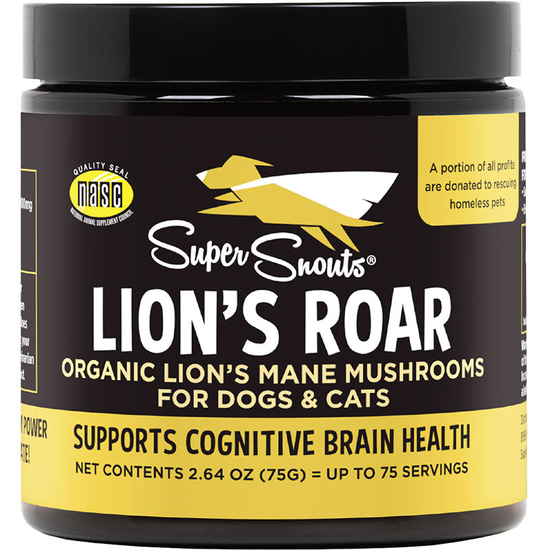 Super Snouts Lion's Roar Mane Mushrooms for Dogs & Cats 2.64oz / 75g