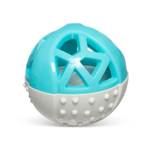 Load image into Gallery viewer, Messy Mutts Totally Pooched Catch n&#39; Squeak Dog Ball Foam Rubber 3.5&quot; - Teal/Grey