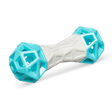 Load image into Gallery viewer, Messy Mutts Totally Pooched Flex n&#39; Squeak Toy Dog Ball Foam Rubber 7&quot; - Teal/Grey