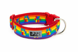RC Pets Patterned Dog Clip Wide Collar - Rainbow Paws