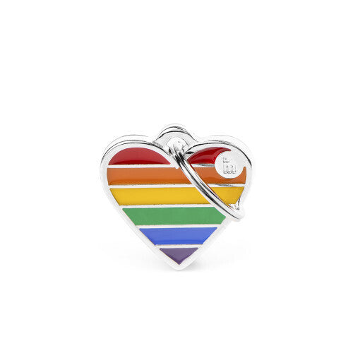 My Family USA Pet Tag - Rainbow Heart - Small
