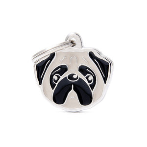 My Family USA Pet Tag - Dog Breeds - Pug - Fawn