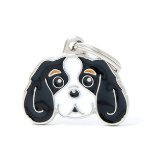 My Family USA Pet Tag - Dog Breeds - Cavalier King - Tri-Color