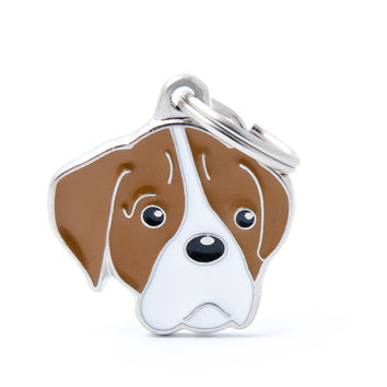 My Family USA Pet Tag - Dog Breeds - Boxer - Brown & White