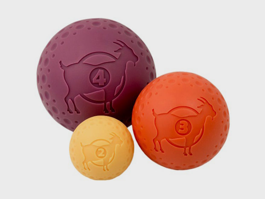 Tall Tails Natural Rubber Dog Toy - GOAT Ball Yellow 2