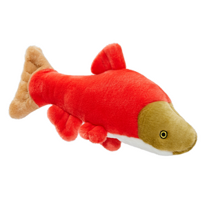 Fluff & Tuff Cedar Salmon - Large Squeaky Stuffed Dog Toy