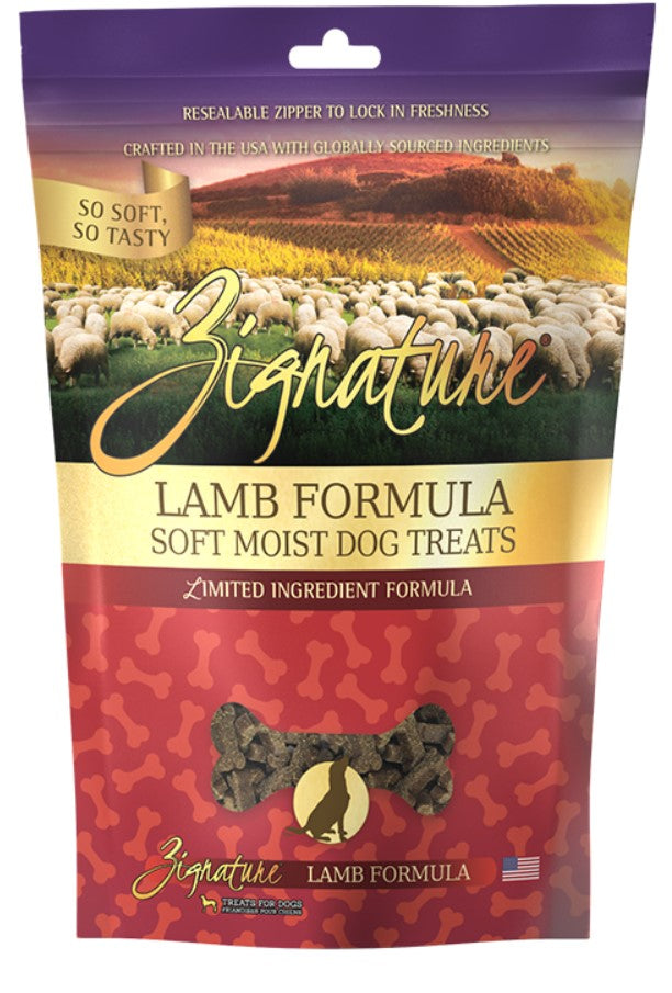 Zignature Dog Treats Grain-Free Soft Moist Lamb Formula 3oz Bag