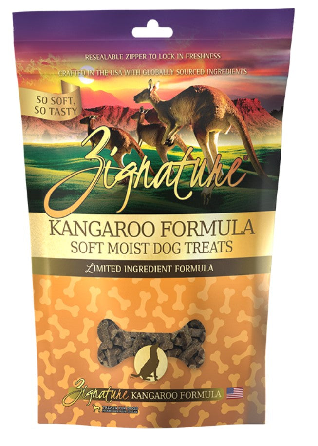 Zignature Dog Treats Grain-Free Soft Moist Kangaroo Formula 3oz Bag