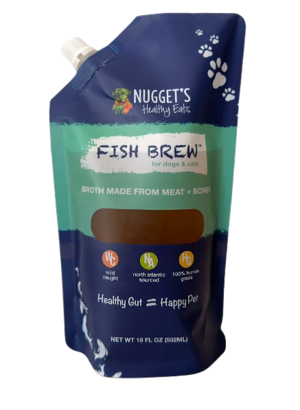 Nugget's Healthy Eats Dog & Cat Frozen Bone Broth Fish 20oz