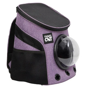 Travel Cat "The Fat Cat" Mini Cat Backpack - Bubble Pet Carrier Purple
