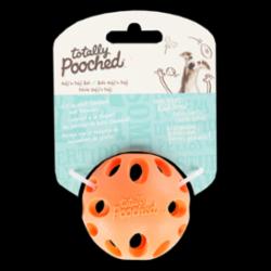 Messy Mutts Totally Pooched Huff'n Puff Dog Ball Foam Rubber Large - Orange