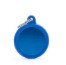 My Family USA Pet Tag - Silencer Integrated "Hushtag" - Blue Circle Aluminum Blue Rubber - Large