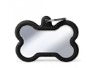 My Family USA Pet Tag - Silencer Integrated "Hushtag" - Bone Chrome Plated Brass Black Rubber - XL