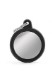 My Family USA Pet Tag - Silencer Integrated "Hushtag" - Circle Chrome Plated Brass Black Rubber - Large