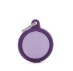 My Family USA Pet Tag - Silencer Integrated "Hushtag" - Purple Circle Aluminum Purple Rubber - Large