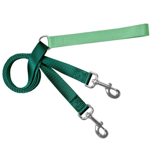 2 Hounds Design Double Connection Training Leash - 5/8" Wide Kelly Green/Neon Green