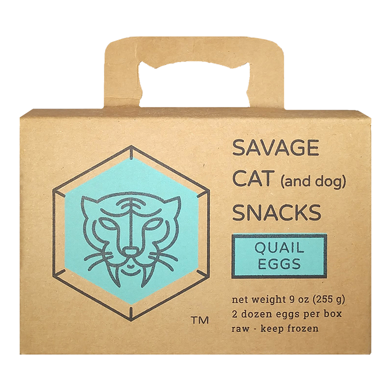 Savage Cat & Dog Snacks - Frozen Quail Eggs - 2 Dozen Eggs per box 9oz (255g)