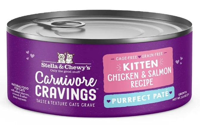 Stella & Chewy's Wet Cat Food Carnivore Cravings Purrfect Pate Kitten Chicken & Salmon Recipe