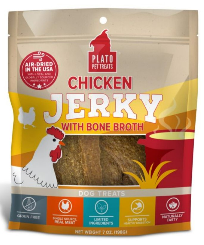 Plato Jerky Chicken & Bone Broth 7oz Bag