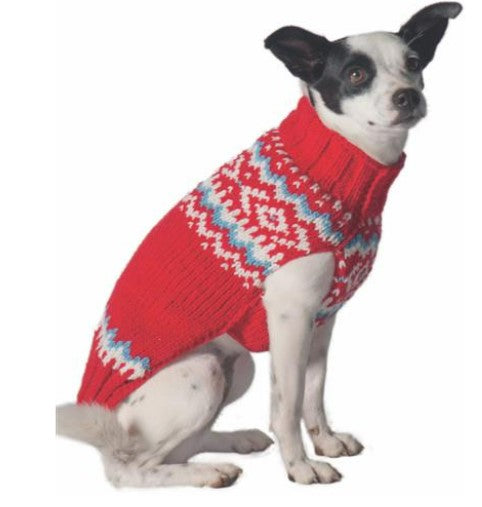 Chilly Dog Red Nordic Sweater