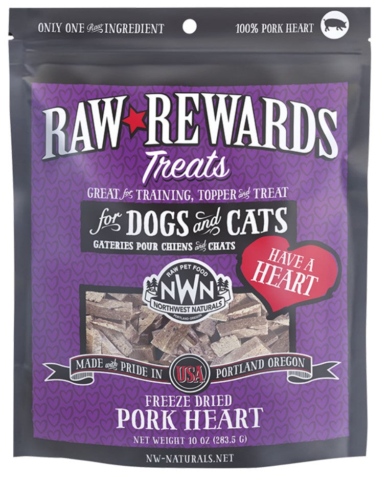 Northwest Naturals Raw Rewards Freeze-Dried Dog & Cat Treats Pork Heart