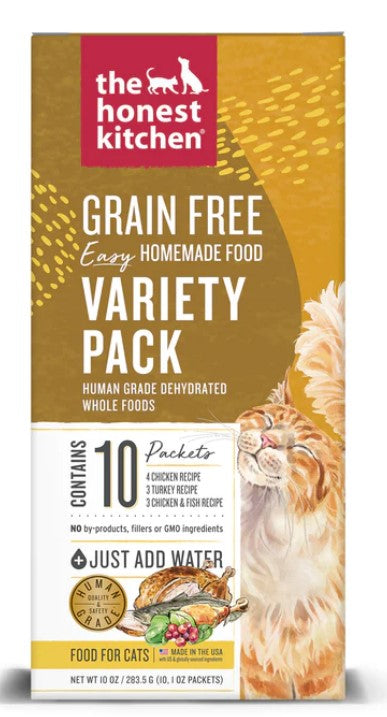 The Honest Kitchen Dehydrated Cat Food Grain-Free 1oz Variety Pack