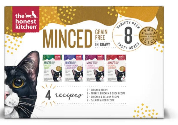 The Honest Kitchen Wet Cat Food Minced Grain Free 5.5oz Tetra Variety Pack