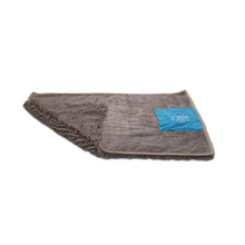 Load image into Gallery viewer, Messy Mutts Dog Drying Mat &amp; Towel with Hand Pockets - Grey Medium (36&quot; x 24&quot;&quot;)