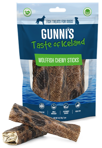 Gunni's Dog Treats Wolffish Chewy Sticks 3ct 3oz bag
