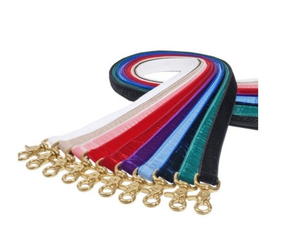 2 Hounds Design 1” Wide Swiss Velvet Leash - Black & Brass