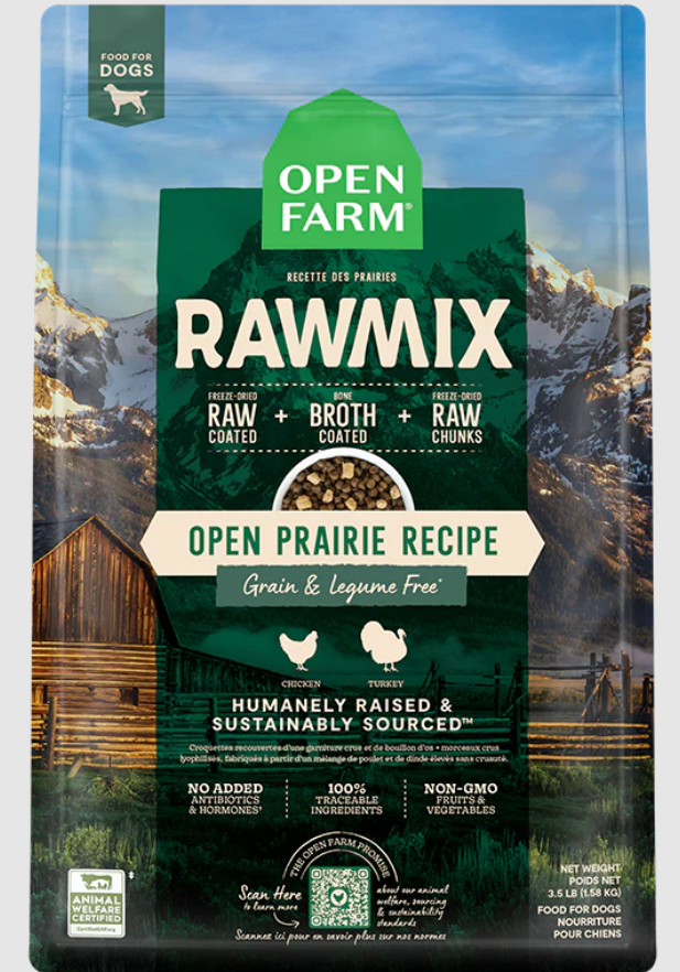 Open Farm Dry Dog Food RawMix Grain-Free Open Prairie Recipe