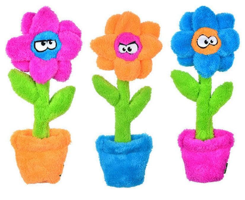 Cycle Dog Duraplush Unstuffed Potted Flowers Dog Toy