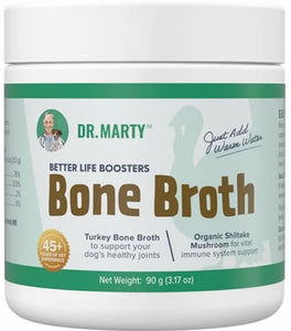 Dr. Marty's Dog Food Topper Life Booster Bone Broth Powder Turkey 3.17oz Jar
