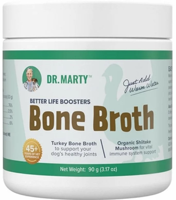 Dr. Marty's Dog Food Topper Life Booster Bone Broth Powder Turkey 3.17oz Jar
