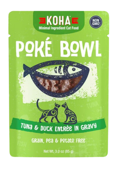 KOHA Wet Cat Food Poké Bowl Tuna & Duck Entrée in Gravy