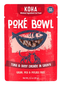 KOHA Wet Cat Food Poké Bowl Tuna & Beef Entrée in Gravy