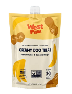 West Paw Creamy Dog Treat Peanut Butter & Banana 6.2oz pouch