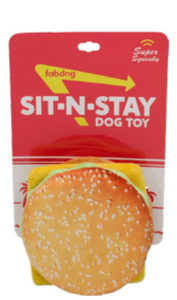 Fab Dog Fast Foodies Sit N Stay Cheeseburger Dog Toy