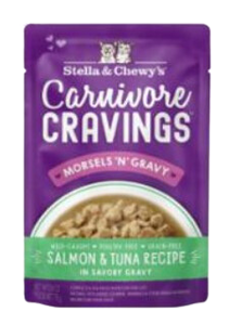 Stella & Chewy's Wet Cat Food Carnivore Cravings Morsels N' Gravy Salmon & Tuna 2.8oz Pouch Single