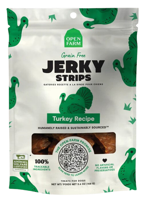 Open Farm Grain Free Jerky Strips Turkey 5.6oz Bag
