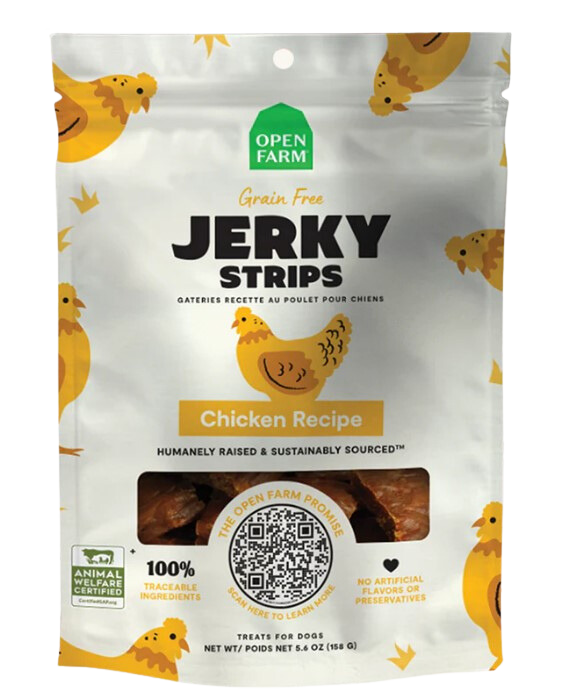 Open Farm Grain Free Jerky Strips Chicken 5.6oz Bag