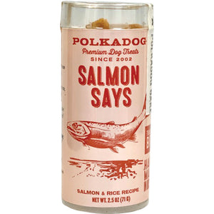 PolkaDog Salmon Says Training Bites Dog Treats 2oz Tube