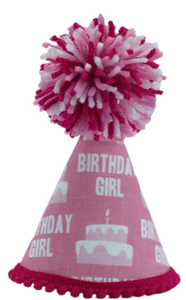 Pup Party Hats Birthday Girl Pink Ink Party Hat L