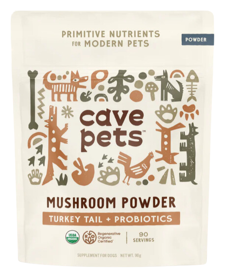 Cave Pets Turkey Tail+ Probiotics Mushroom Powder 90g Pouch