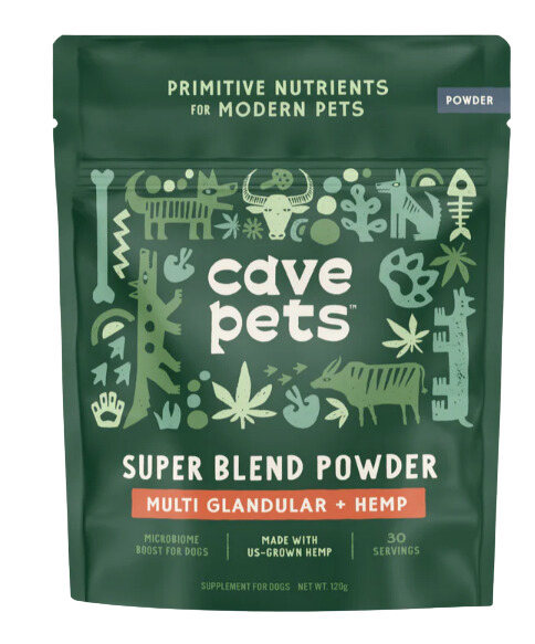 Cave Pets Multi Glandular + Hemp Super Blend Powder 120g Pouch