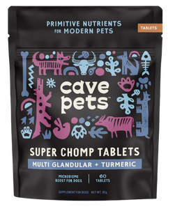 Cave Pets Multi Glandular + Turmeric Super Chomp Tablets 60ct Pouch